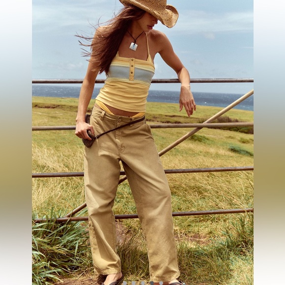 Free People Pants - FREE PEOPLE Cleo Washed Chino Trouser Pants Size 6